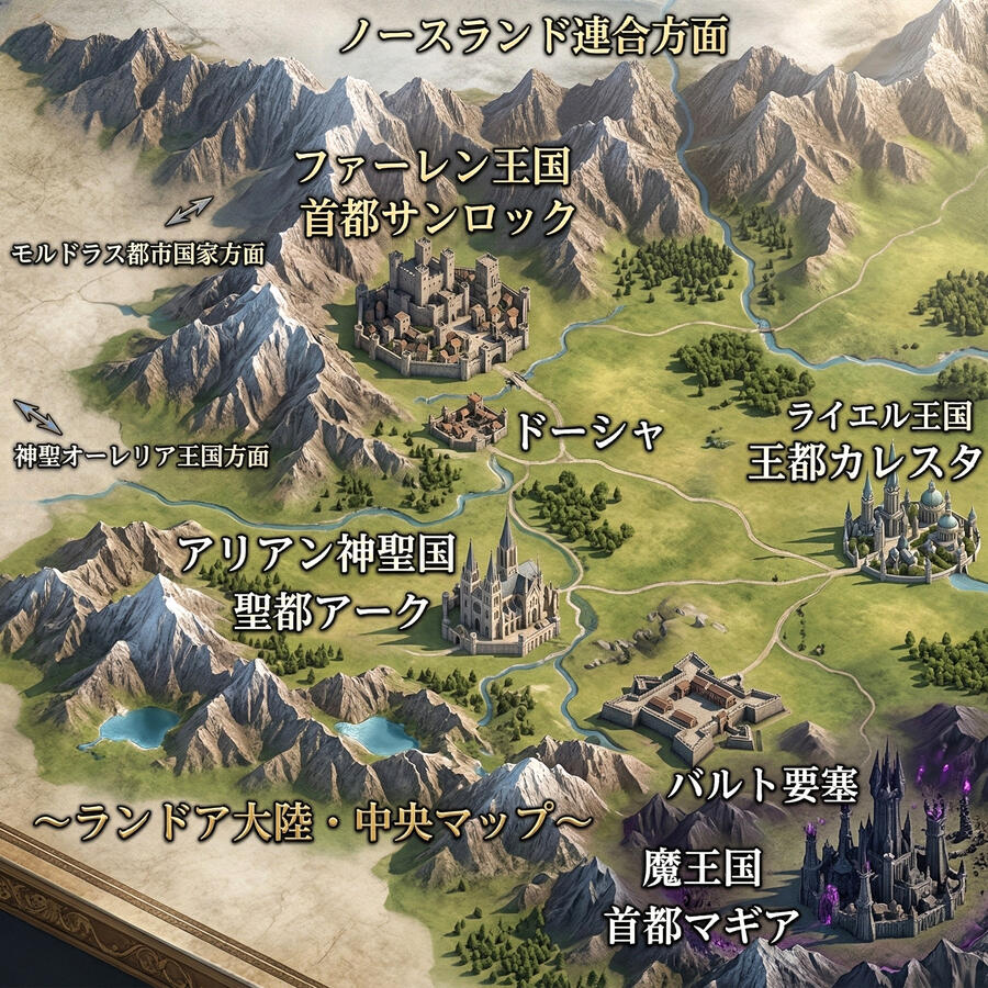 ランドア大陸・中央マップ
