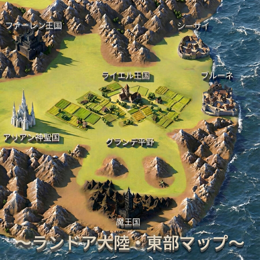 ランドア大陸・東部マップ