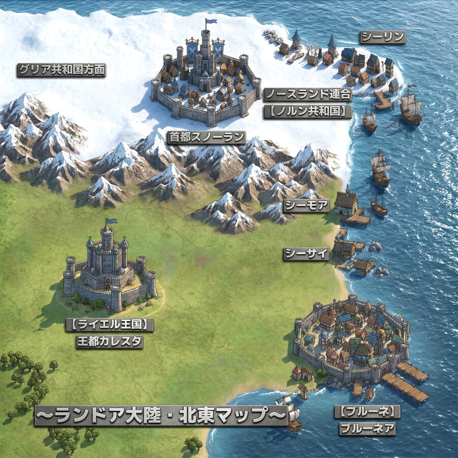 ランドア大陸・北東マップ